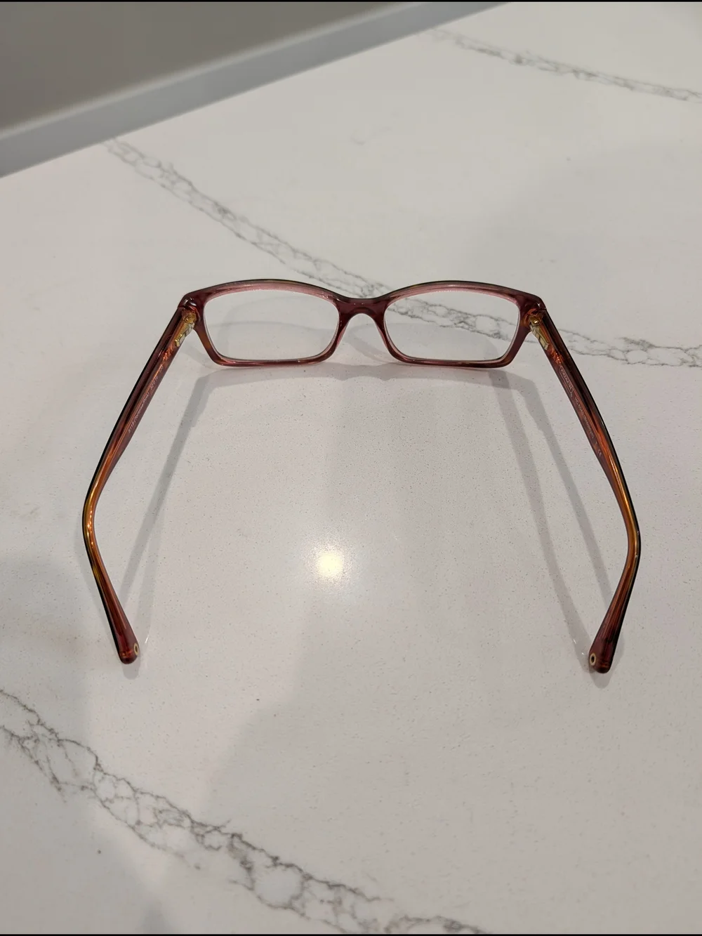 Coach women’s eyeglass frames translucent pink tortoise Eye Wear Classic Coach